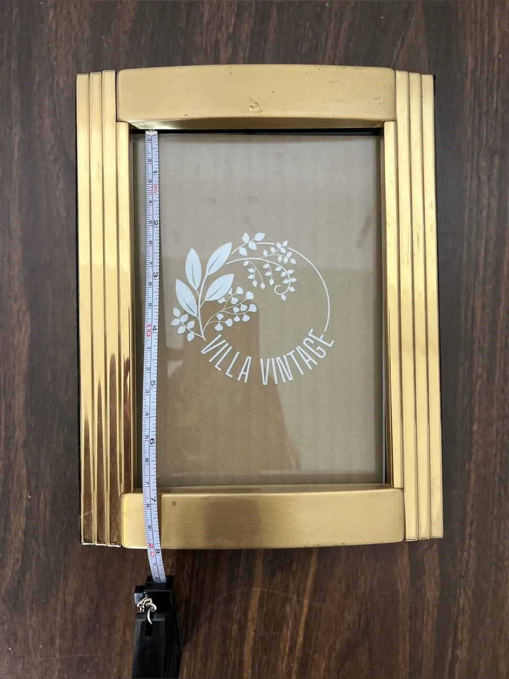 Vintage 1980s Set of 3 Brass Picture Frames Art Deco Style